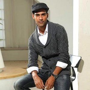 Pj Paul Mens Casual Shawl Collar Cardigan Button Down Thick Knit Sweater, Size M